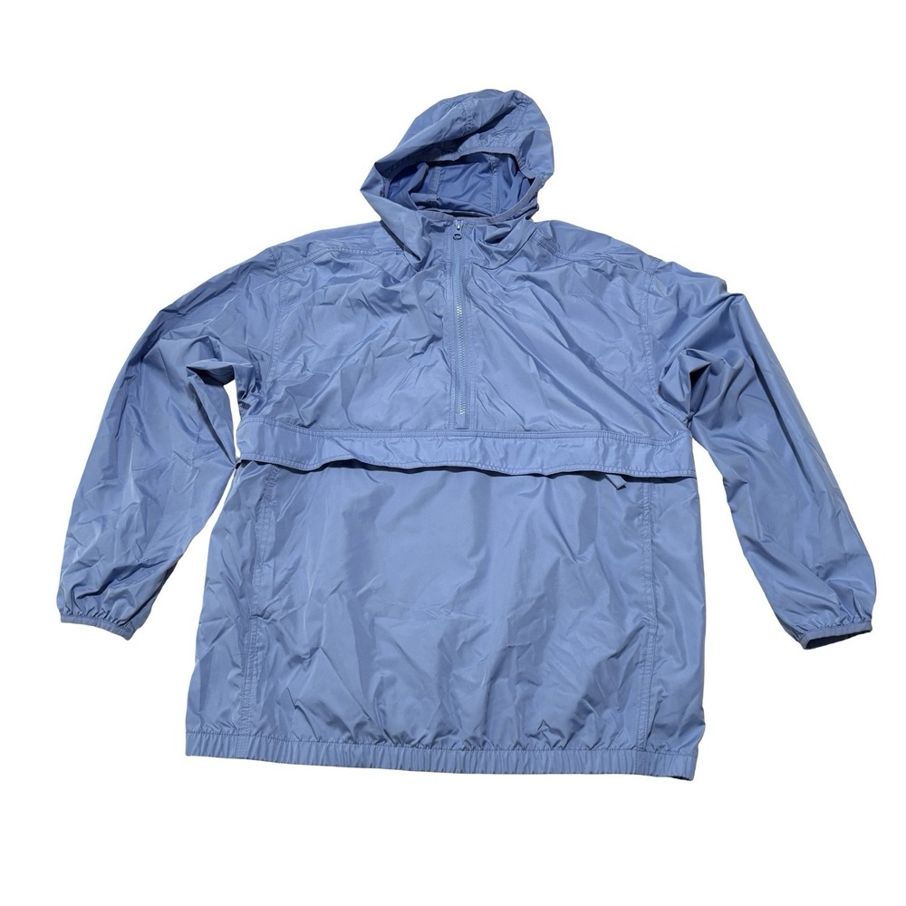 Gap Men's Packable Half Zip Windbreaker Anorak Jacket Blue Sz S/M *FLAWS* 23x29